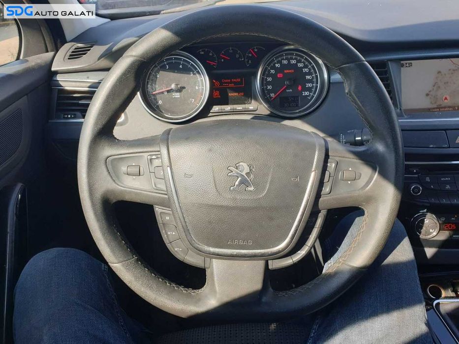 Volan Piele 3 Spite Comenzi FARA Airbag Peugeot 508 2010 - 2018 (Uzura Piele) [Q5842]