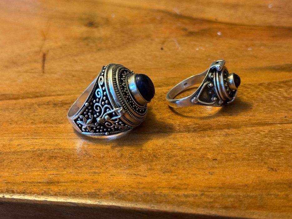set 2 inele era victoriana poison ring argint 925