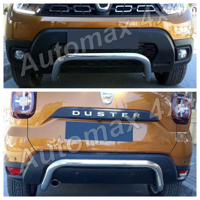 Bullbar inox fata si spate Dacia Duster I, '10-'18, si II, '18-prezent