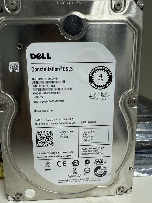 Жесткий диск DELL ES.3 MODEL ST400NM0023 -SAS