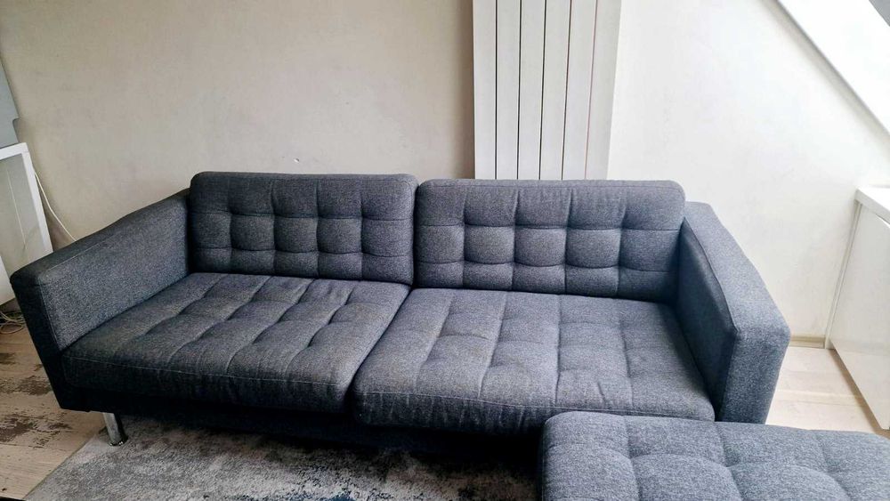ИКЕА LANDSKRONA триместен диван и табуретка
