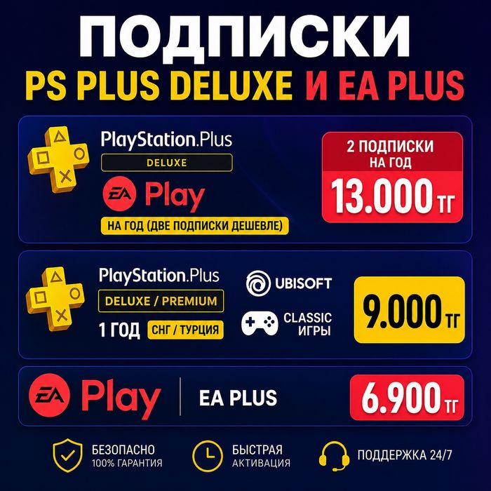 Подписка PS plus deluxe Ea plus