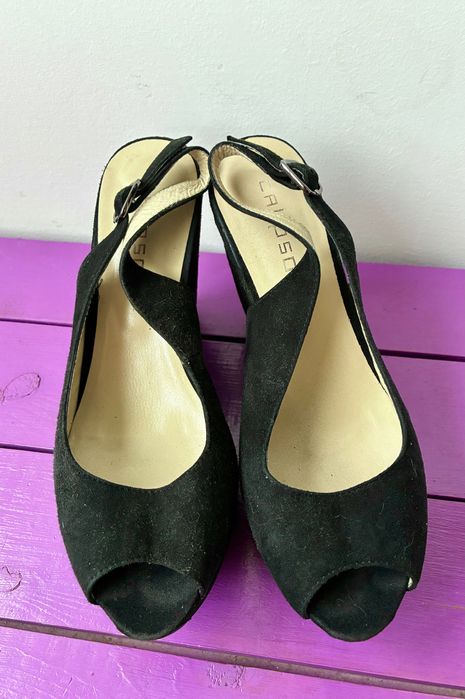 Дамски Официални Сандали Обувки на Платформа 36 номер Ест Велур