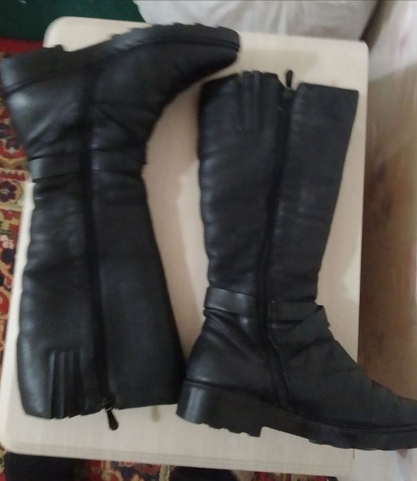 Сапоги женские кожаные с высоким голонищем