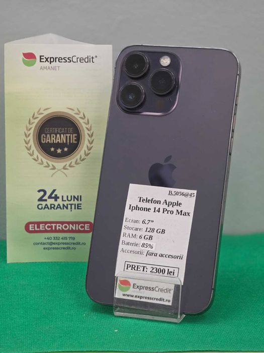 Iphone 14 Pro Max -- 128 GB -- 85% [Ag45 B.5056] - Garantie 2 ani