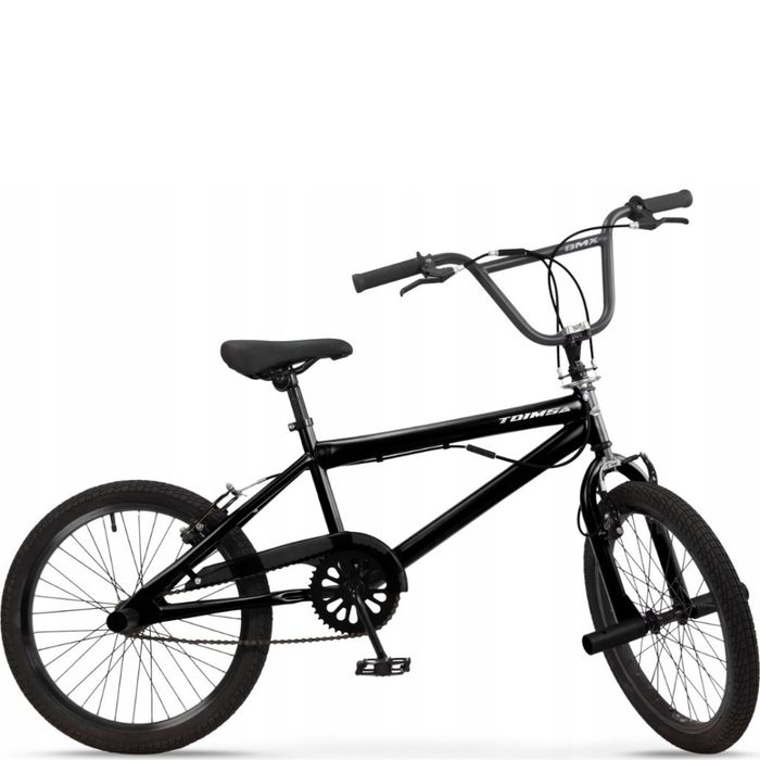 BMX велосипед TOIMSA Full Black 20” – Черен и червен freestyle BMX с 360° ротор и V-Brake