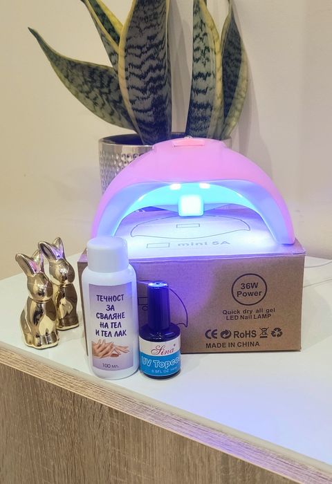 Нова UV лампа печка за маникюр уред за изпичане на гел лак + подаръци