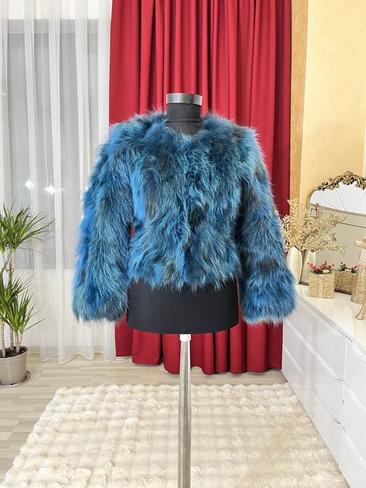 Haina noua scurta din blana naturala de vulpe xs