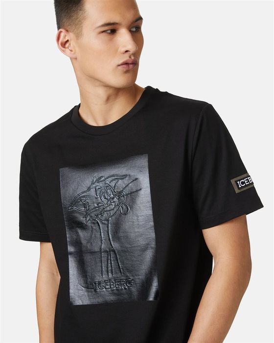 Мъжка тениска Iceberg T-shir With Tom Embroidered and Rubberized