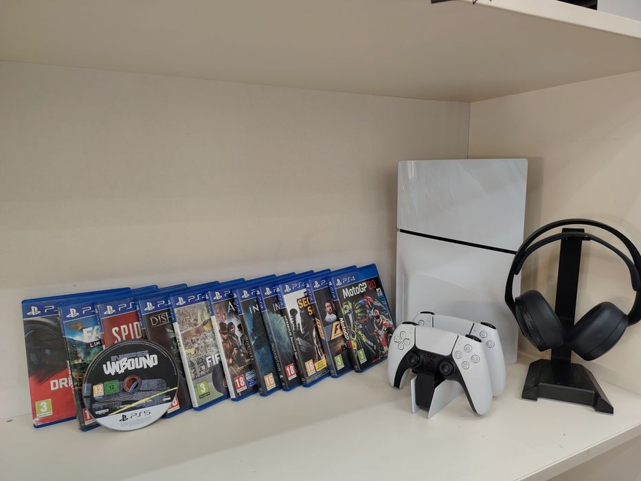 Хб! Конзола Sony PlayStation 5 Slim  12 игри 2 контролера и слушалки