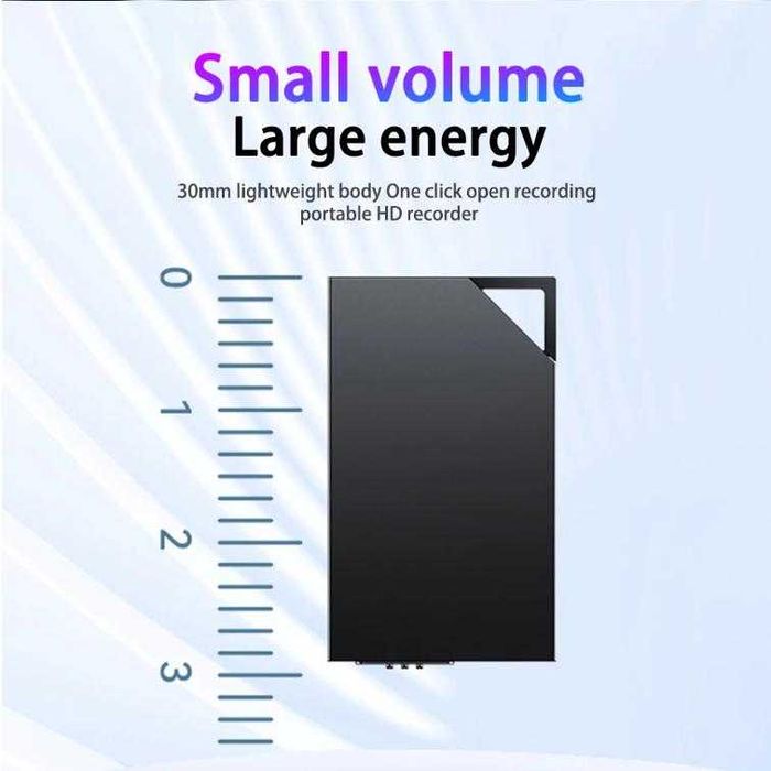 3см Диктофон Гласова Активация 2х Микрофона Подслушване Аудио Рекордер