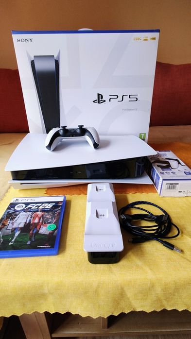 PS5 Disk Edition / Конзола Playstation 5 Disc Edition 825GB White CFI-1116A + FC26 +  Докинг Станция + Контролер DualSense