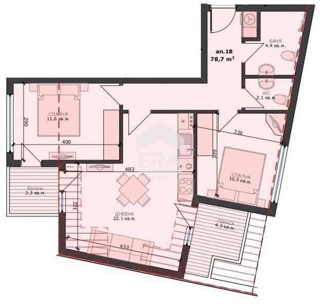 Тристаен апартамент за продажба в новострояща се жилищна сграда, райо