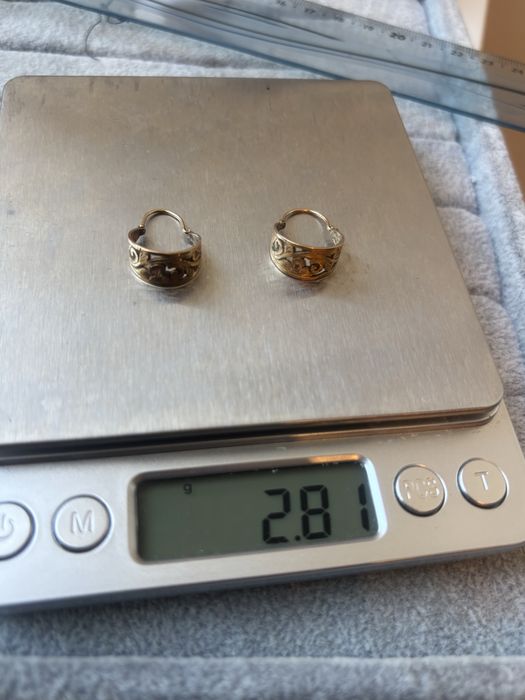 Златни абеци 4.29 гр 14к Стара Българска изработка