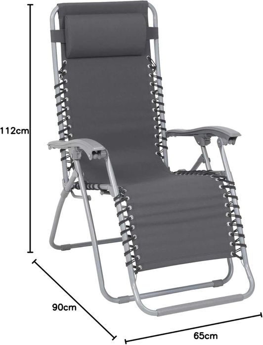 Сгъваем градински шезлонг/ стол 65х112х90 см