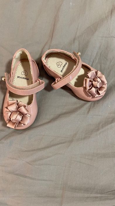 Разкошен комплект Mayoral рокля Болеро обувки в розово 80 р-р