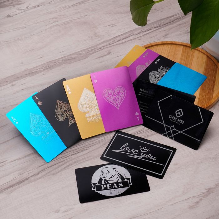 Метални визитки гравирани / пълноцветен печат