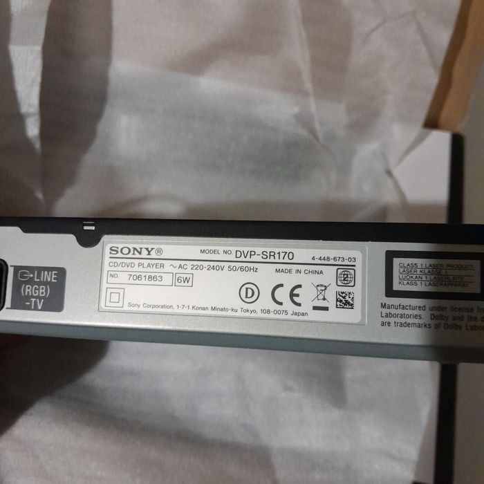 Dvd Player Sony DVP SR170 /