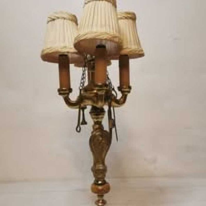 Veioza din bronz solid cu 4 brațe