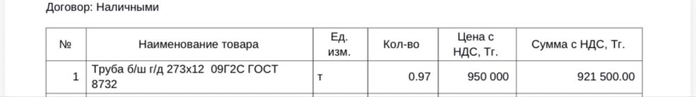 Труба стальная 12м 09г2с 273/12