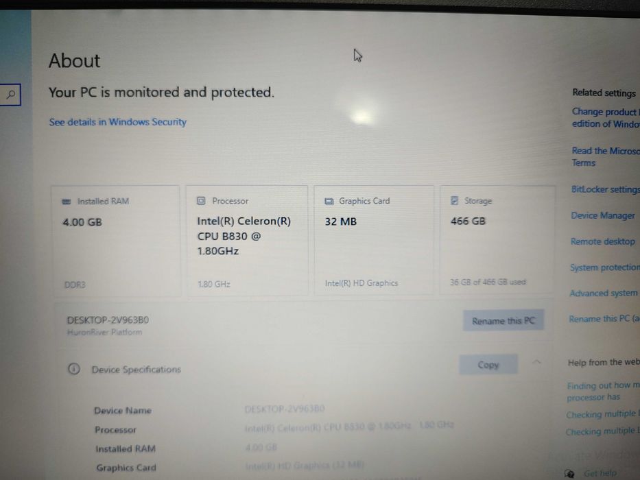 Laptop Lenovo B570e Intel B830 4Gb DDR3 500gb fara baterie win 10