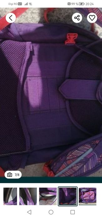 Ghiozdan ergonomic de școală, unisex, cu 3 compartimente. 
Purtat 1 an