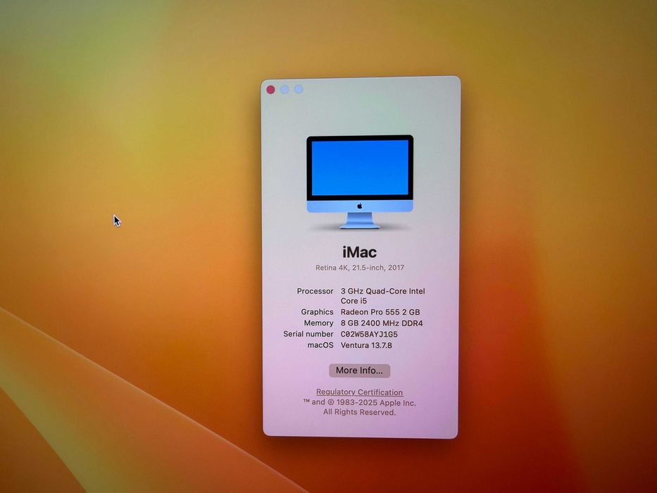 iMac 21.5 Retina 4K 2017 i5 3GHz 8GB 500GB Radeon Pro 555 – Garanție 24 Luni