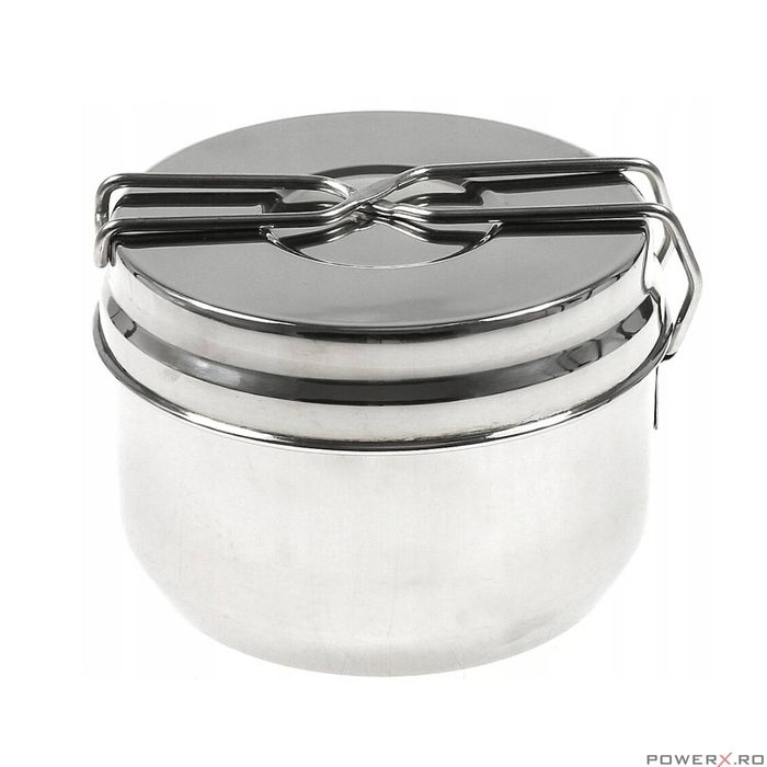 Set vase pentru camping, din inox, 3 piese 15.4/15/13cm, Kinghoff