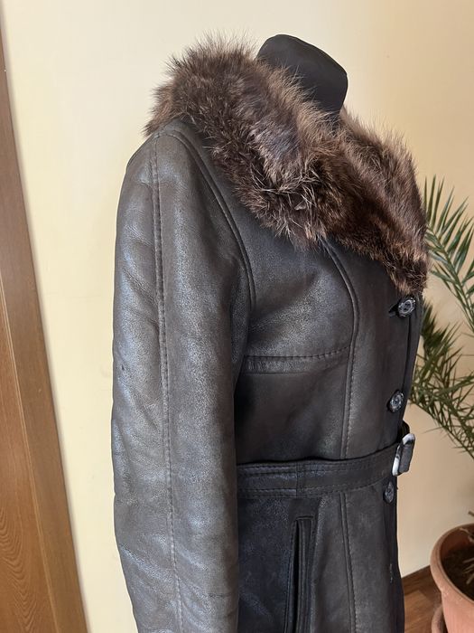 Palton lung cojoc  blana naturala impecabil