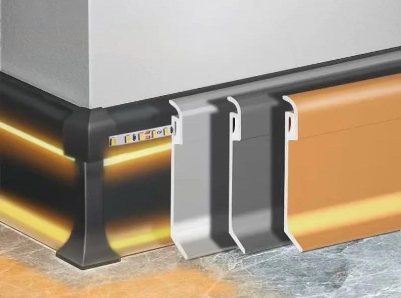 Алюминиевый парящий плинтус. Премиум качество.