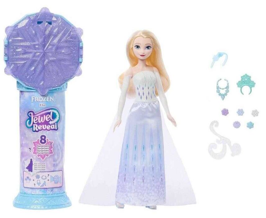 Кукла Елза с 8 изнeнади Disney Frozen Jewel Reveal - Elsa / Mattel