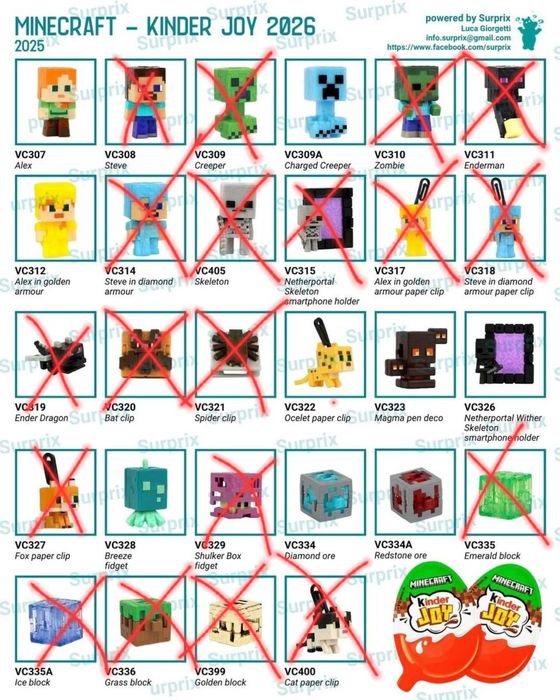 Kinder joy Minecraft