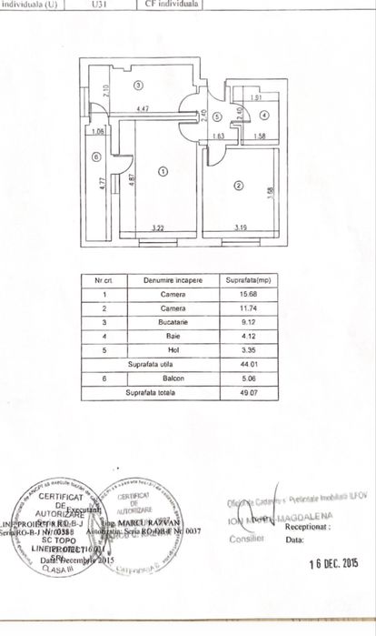 Proprietar - Vand apartament 2 camere decomandat , mobilat si utilat