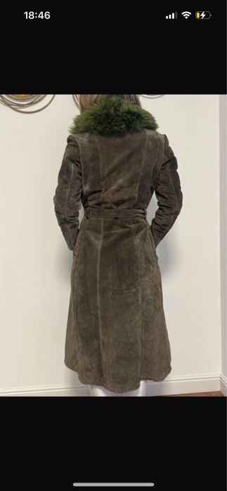 Palton din piele intoarsa naturala S