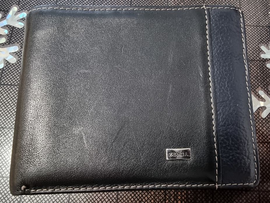 Portofel bărbătesc Zenga din piele naturală. Bonus: portofel dama