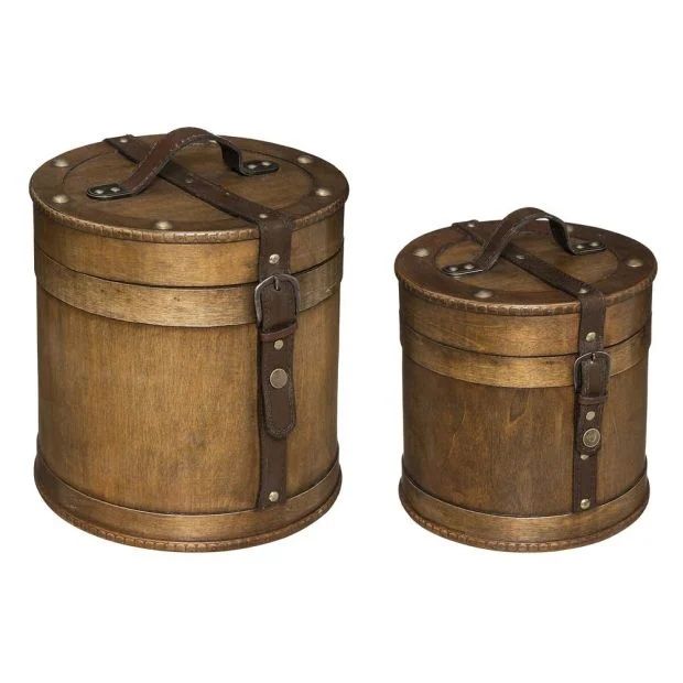 Красива кръгла дървена Деко кутия