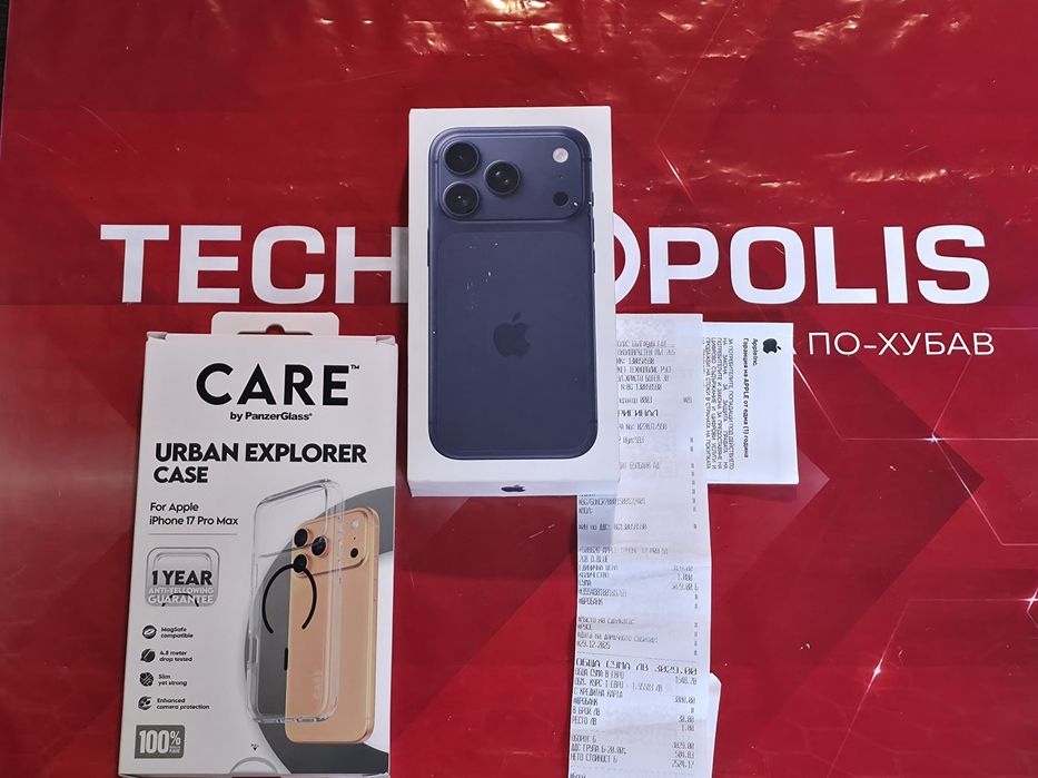 КАТО НОВ 512GB iPhone 17 Pro Гаранция Технополис 2027г. Blue | Син