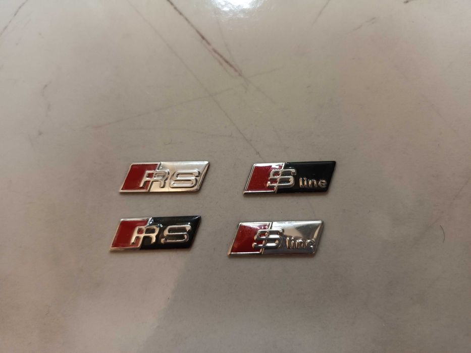 Емблема за волан RS, Sline, алуминиева, емблема за волан на Audi,Ауди