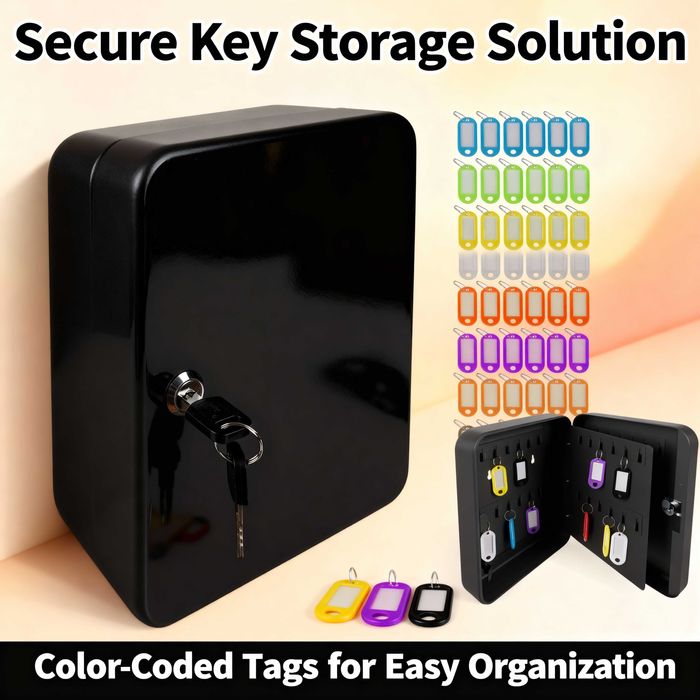 Caseta de siguranta metalica ptr. chei 48 posturi include 48 brelocuri