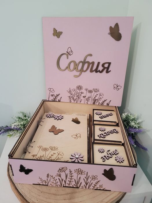 Персонализирани кутии за съкровища. Подарък за бебе. Погача