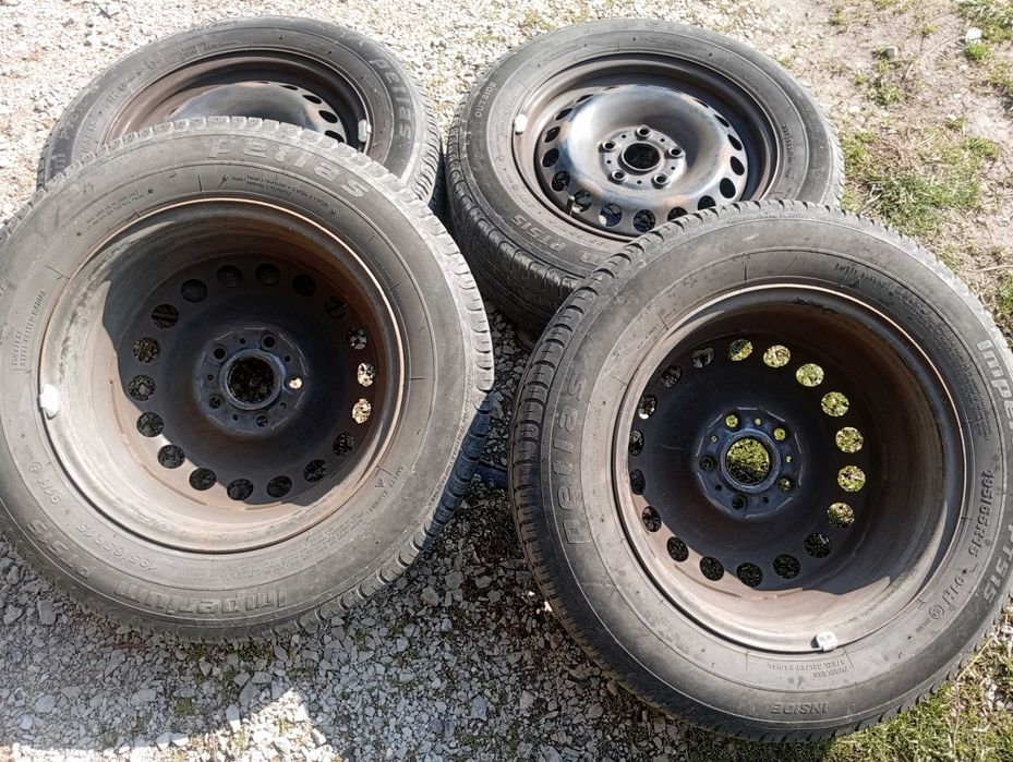 Продавам железни джанти 15" 5х112 с летни гуми 195/65/15