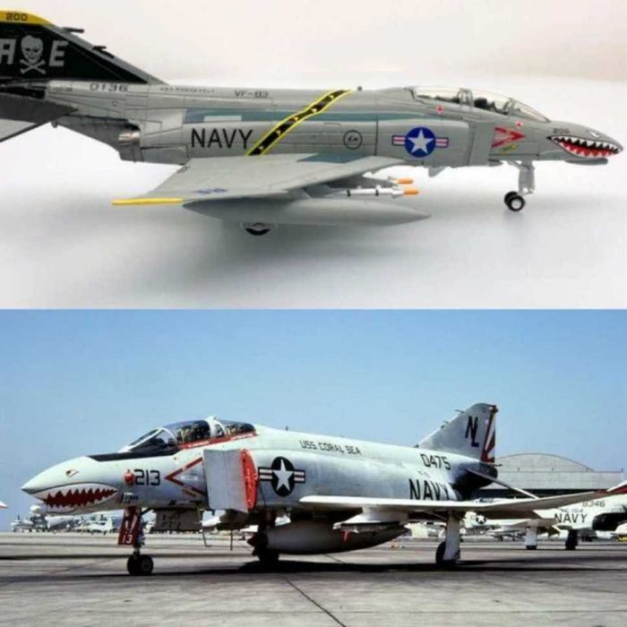 Macheta avion metalica F-4C Pirate Phantom II Navy 1:100 18cm