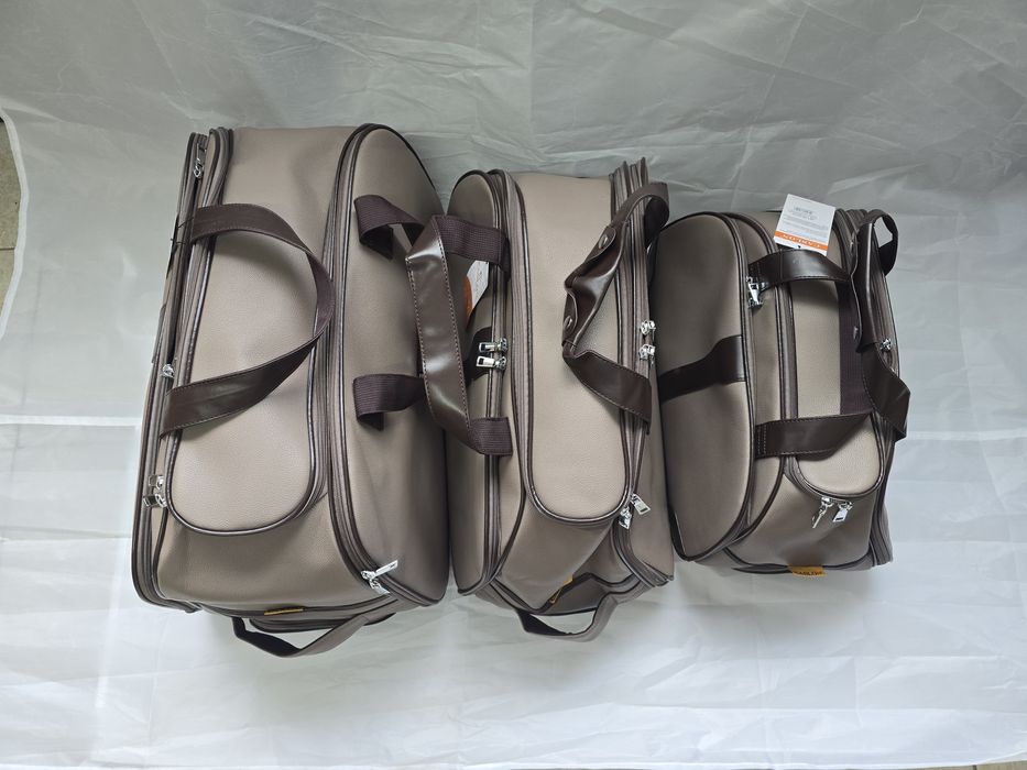 Set 3 genți voiaj tip troller geamantan Piele ecologica