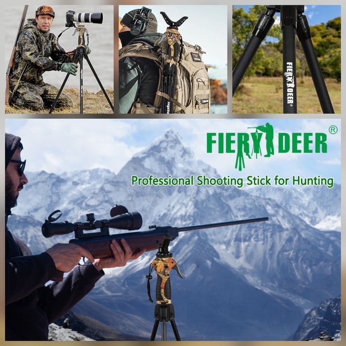 FIERY DEER Регулируема Стойка за стрелба, Ловен Трипод (Gen 4), 160 см