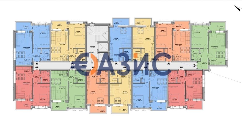 Продава се Двустаен апартамент в к.к. Слънчев бряг - 59 кв.м за 681 €/кв.м - Снимка #9