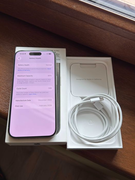 iPhone 15 Pro Natural Titanium **256Gb CA NOU** Factura achizitie