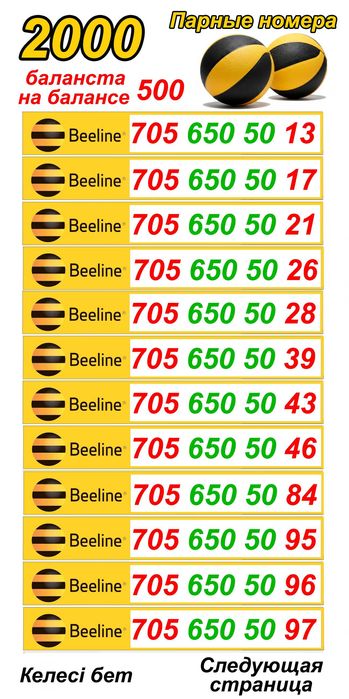 Красивые номера Билайн