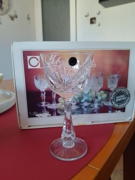 Български ръчно изработени кристални чаши / кристална купа