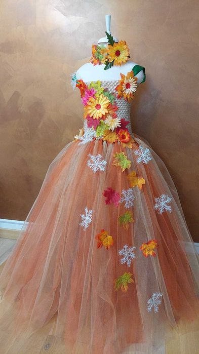 Rochita TUTU Toamna Zana Recoltei Craiasa Frunze serbare carnaval