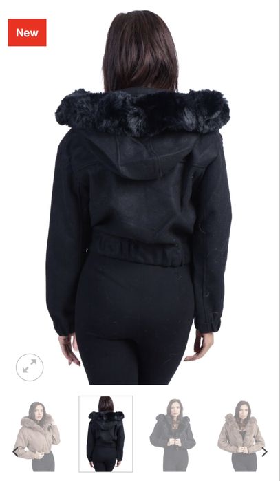 Зимно късо палто в черно